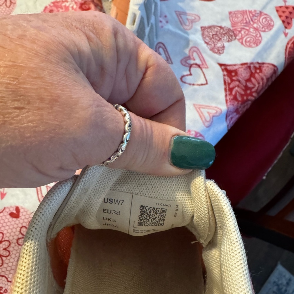 On Running Women's Peach and Gray Sneakers - Picture 4 of 5